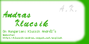 andras klucsik business card